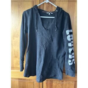Victoria’s Secret Loves Gray Hoodie Pullover Sweatshirt Size M